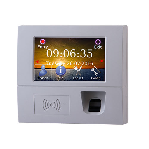 LETTORE DI BADGE 125K E 13,56K  + BIOMETRICO CON DISPLAY TOUCH SCREEN E PoE INTEGRATO MARCATEMPO TIMBRACARTELLINI
